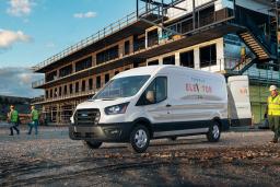 2022 Ford Transit Profile on construction site in white